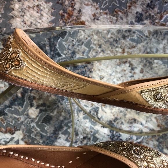 Leather / beaded ballerinas from India - Picture 3 of 4